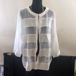 Chicos Easywear  Open Front Vacation Cardigan Cover Up Size Large